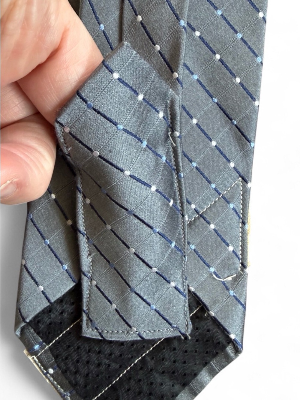 Coach Upcycled Necktie Necklace Geoffrey Beene Vintage Brooch OOAK Hidden Pocket - Picture 6 of 8